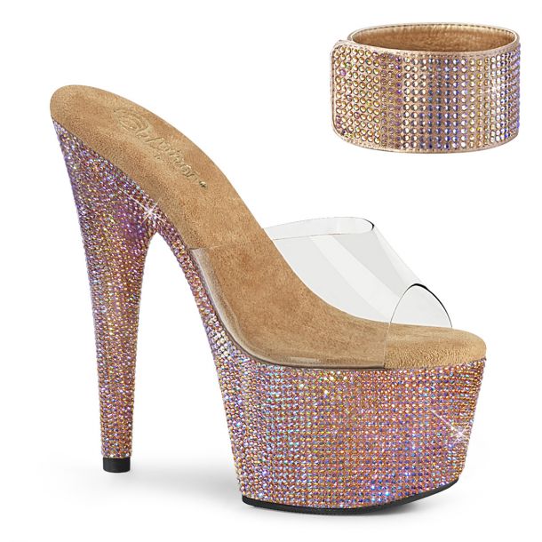 Plateau High Heels BEJEWELED-712RS - Rose Gold