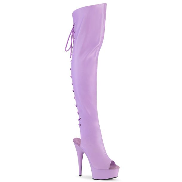 Plateau Overknee Stiefel DELIGHT-3019 - PU Lavendel