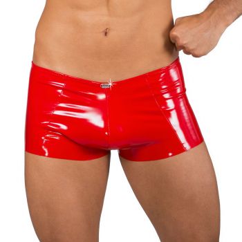 Herren Lack Boxershorts Pants - Rot