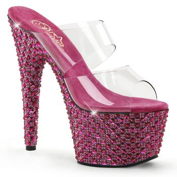 Plateau High Heels BEJEWELED-702PS - Hot Pink