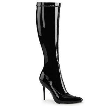 Pleaser Vanity-2013 Damen High Heels Stiefel schwarz Lederoptik Übergröße 37-45 