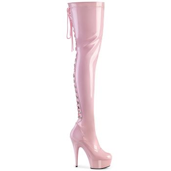 Overknee Stiefel DELIGHT-3063 - Lack Baby Pink