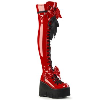 Gothic Plateaustiefel KERA-303 - Lack Rot