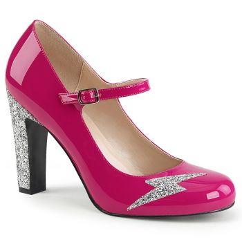 Mary Jane Pumps QUEEN-02 - Lack Hot Pink