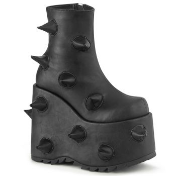 Gothic Ankle Boots SLAY-77 - Lederimitat Schwarz