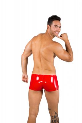 Herren Lack Boxershorts Pants - Rot
