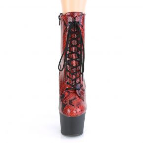 Snake Print Stiefelette ADORE-1020SP - Rot Holo
