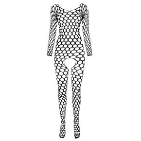 Langarm Netz Bodystocking Ouvert BS077