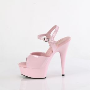 Plateau High Heels DELIGHT-609 - Lack  Baby Pink